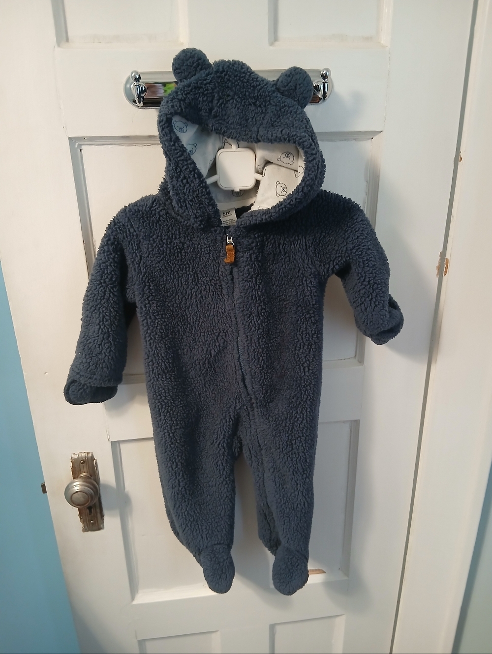 3/$8 Cozy Baby Plush Hooded One-Piece Suit Warm Winter Clothing Boys Girls Bear